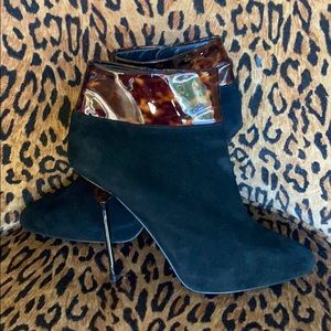 Leopard Cuff Stiletto Heels - Ankle Boots